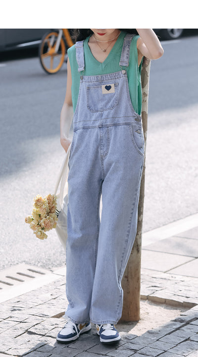 Pantalón Denim Slim Cintura Alta con Tirantes de Diseño - Image 15