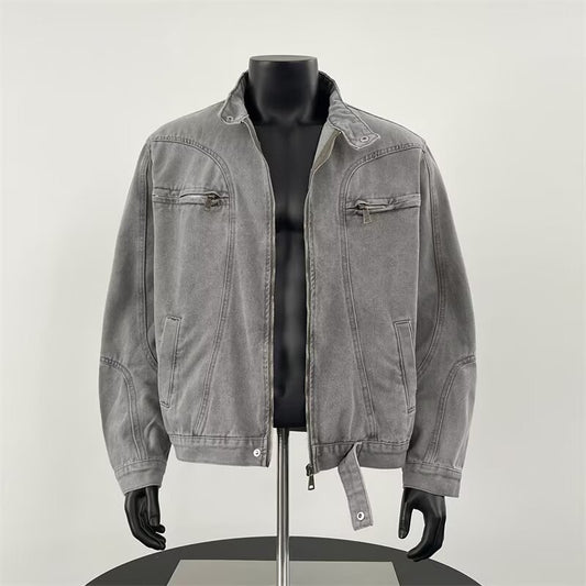 Chaqueta Denim Pesada Vintage Desgastada para Hombre