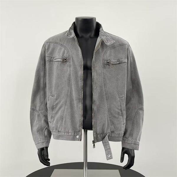 Chaqueta Denim Pesada Vintage Desgastada para Hombre