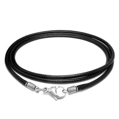 Collar Tejido de Lino Negro con Cuerda de Cera - Image 14