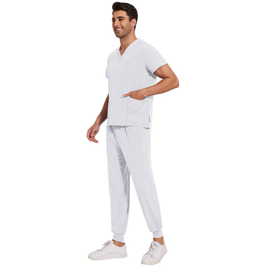 Conjunto de Uniformes Médicos para Hombre con Tela Elástica y Secado Rápido - Image 12