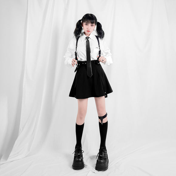Falda Punk Metal con Correas Dobles y 3 Formas de Uso