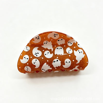 Pasador de Cabello Acrílico Fantasma Naranja Halloween - Image 11
