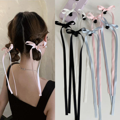 Pinza para Cabello Tipo Garra con Moño de Cinta de 36cm - Poliéster Algodón