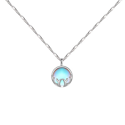 Collar de Plata Esterlina con Piedra de Luna - Cadena Escote - Image 4