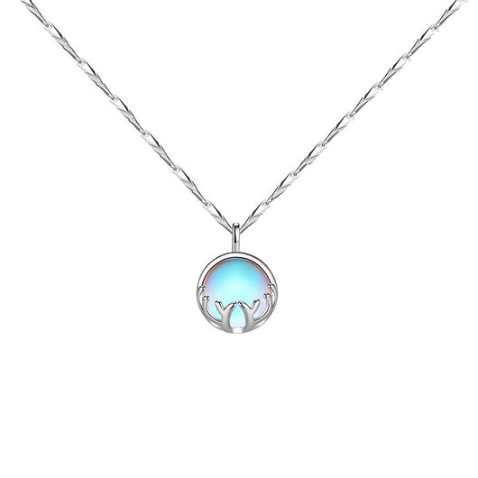 Collar de Plata Esterlina con Piedra de Luna - Cadena Escote - Image 4