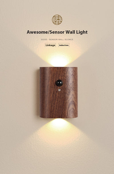 Lámpara LED con Sensor de Movimiento y Diseño de Madera Maciza - Image 8