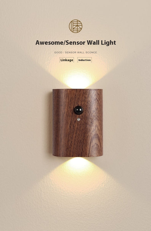Lámpara LED con Sensor de Movimiento y Diseño de Madera Maciza - Image 8