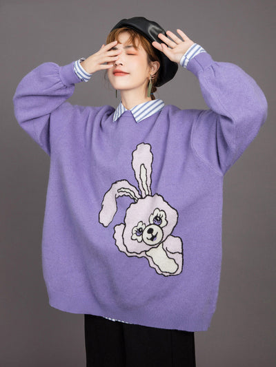 Suéter Jacquard con Estampado Cartoon para Mujer - Image 4