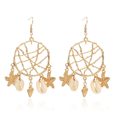 Aretes Atrapasueños Círculo de Concha - Image 7