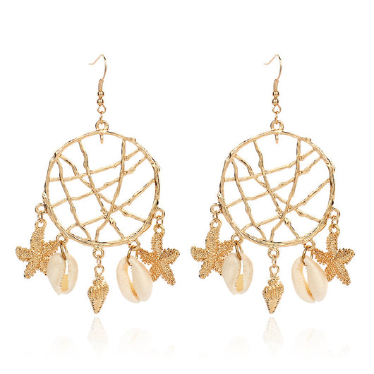 Aretes Atrapasueños Círculo de Concha - Image 7