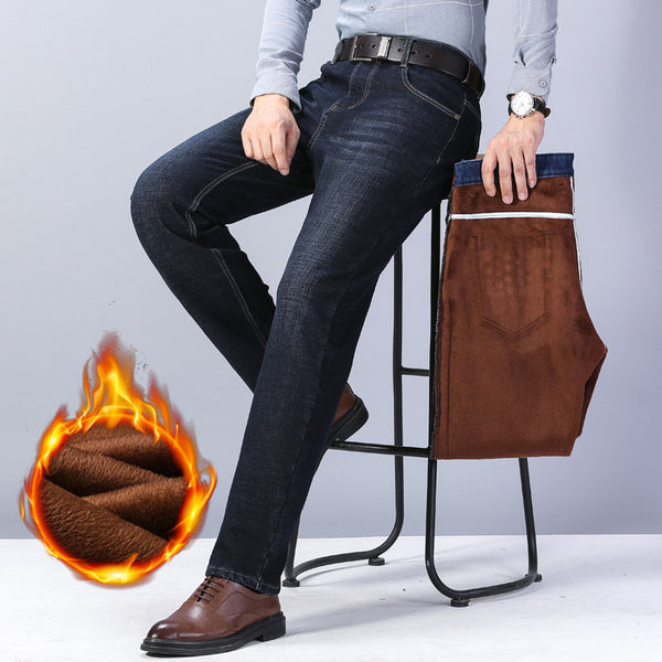 Pantalones Cálidos Holgados de Talle Medio para Hombre - Forro Polar Invierno