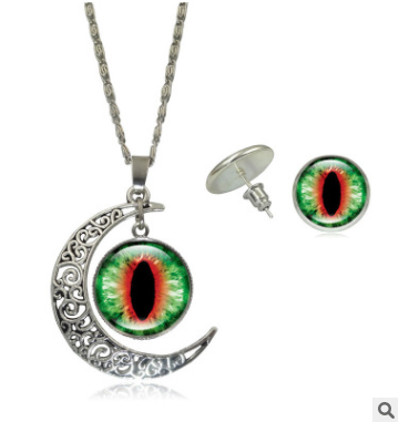 Conjunto de Joyería Ojo de Gema - Collar y Aretes Elegantes de Moda Europea - Image 4