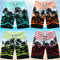 Shorts de Playa Holgados con Estampado de Palmeras y Rayas