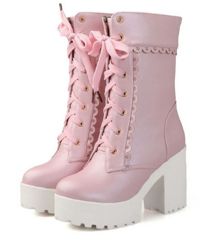 Botas Lolita de Tacón Alto Negras - Estilo Cosplay y Moda Gótica - Image 3