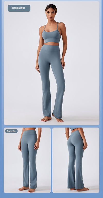 Pantalones Yoga Cintura Alta Levantacaderas Pierna Ancha Sin Marcas Efecto Segunda Piel - Image 20