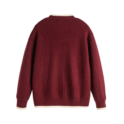 Suéter de Cuello Redondo con Bloques de Color para Hombre - Image 14