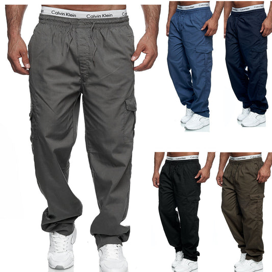 Pantalones Cargo Sueltos Multibolsillo para Exteriores y Fitness