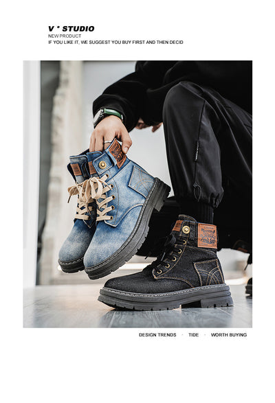 Botas Martin Denim Talla Grande para Hombre - Calzado de Trabajo Versátil - Image 24