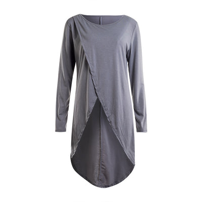 Blusa Larga Asimétrica de Corte Irregular Talla Grande - Image 11