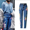 Jeans Talle Alto Slim Fit Rectos con Bordados Delanteros y Traseros