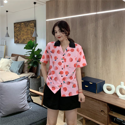 Camisa Estampada en Tono Durazno - Image 5