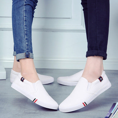 Zapatos de Lona Casual para Hombre - Estilo Coreano Vulcanizados Blancos - Image 2