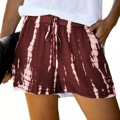 Shorts Anchos Tie-dye a Rayas Estilo Europeo Americano para Verano - Image 9