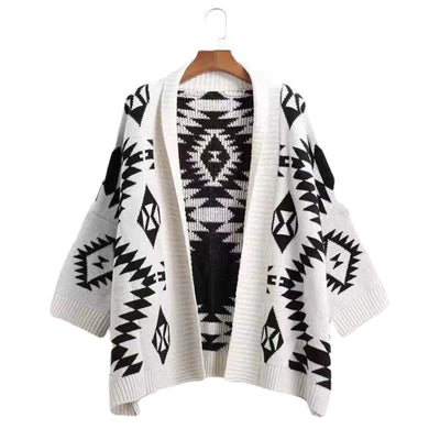 Blusas Holgadas con Mangas Anchas y Patrón Geométrico de Diamantes - Image 3