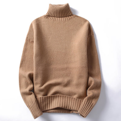 Suéter Cuello Alto para Hombre - Pullover Casual Invierno Colores Sólidos - Image 3