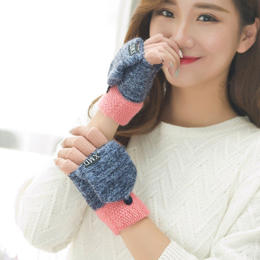 Guantes Mitones Térmicos Doble Uso - Lana Cálida Estilo Coreano para Otoño Invierno - Image 8