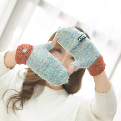 Guantes Mitones Térmicos Doble Uso - Lana Cálida Estilo Coreano para Otoño Invierno - Image 4