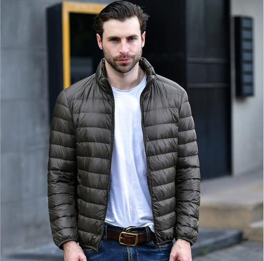Chaqueta de Plumas Ligera para Hombre con Cuello Tipo Mao - Talla XL - Image 17