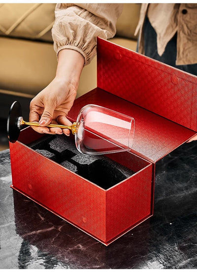 Caja de Regalo Soporte Giratorio para Copa de Vino en Cristal y Aluminio - Image 8