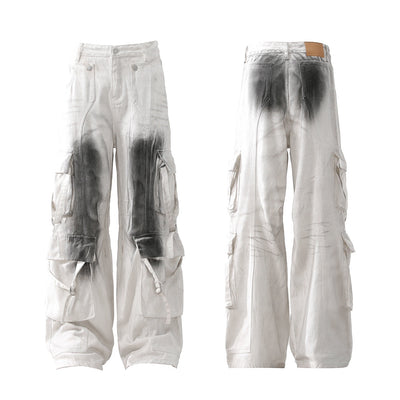 Pantalones Cargo Multi-bolsillos Hombre Corte Recto Cómodo - Image 15