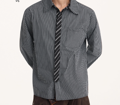 Camisa Manga Larga Falso Dos Piezas para Hombre Otoño Premium - Image 12