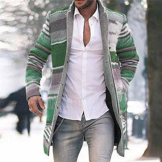 Abrigo Trinchera Impreso de Manga Larga para Hombre - Image 13