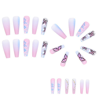 Uñas Artísticas Mariposa Degradado Corazón - Image 5