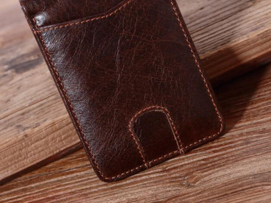 Billetera Corta de Cuero Engrasado para Hombre con Porta Tarjetas - Image 16
