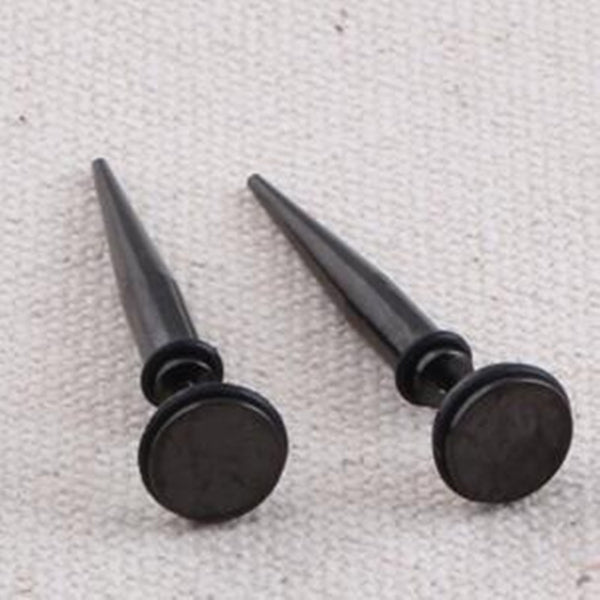 Aretes largos de aguja con punta redonda en negro - Image 6