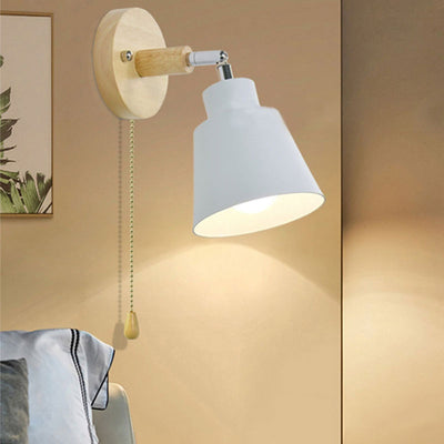 Lámpara de Mesita Minimalista en Madera para Dormitorio
