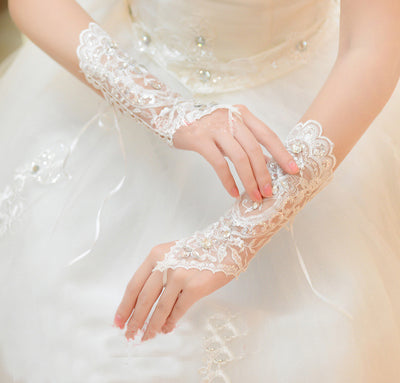 Guantes Largos Sin Dedos para Novia - Diseño Elegante con Correas - Image 9