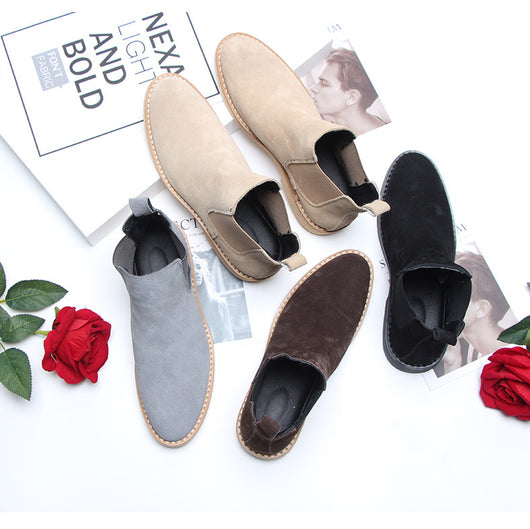 Botas Martin Cortas de Cuero Gamuza para Hombre - Estilo Británico