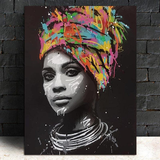 Cuadro Lienzo Mujer Africana con Turbante
