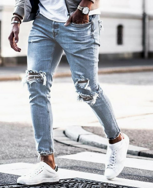 Pantalones Skinny Rotos para Hombre - Estilo Streetwear - Image 12