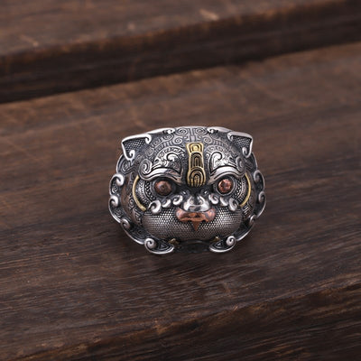 Anillo de Plata 925 con Animal Mitológico Salvaje