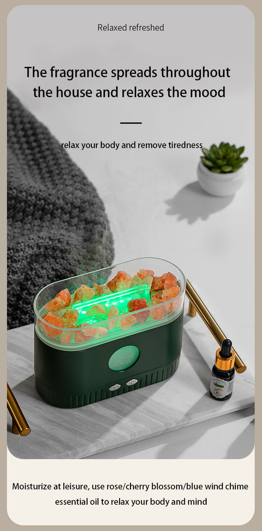 Difusor de Aroma con Luz LED RGB y Piedra de Sal Flame - Image 12
