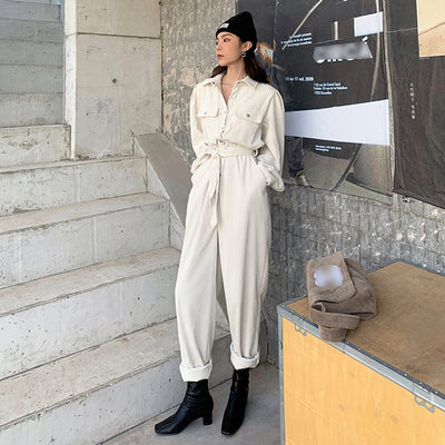 Jumpsuit de Cintura Alta Abotonado al Frente