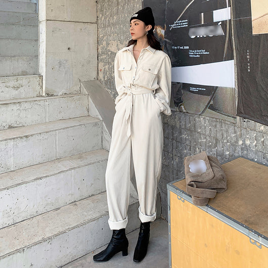 Jumpsuit de Cintura Alta Abotonado al Frente