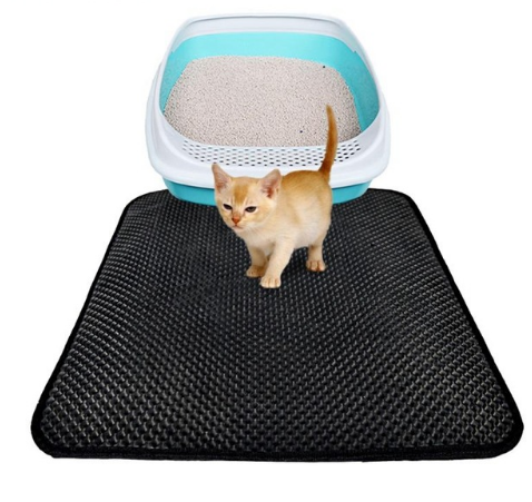 Tapete Doble Capa para Arenero de Gatos - Bandeja Atrapadora de Arena